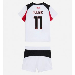 AC Milan Christian Pulisic #11 Udebanesæt Børn 2025-26 Kort ærmer (+ korte bukser)